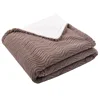 High Quality Custom Double Layer Embossed Gray Faux Rabbit Fur Throw Blanket For Winter