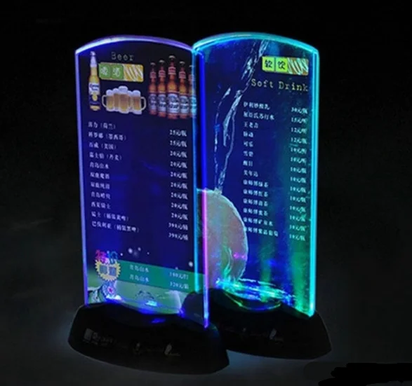 China Supplier Light Up Menu Cover Restaurant Illuminated Led Menu