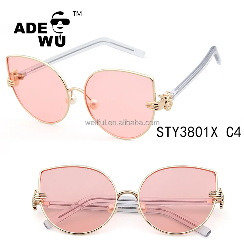 

ADE WU STY3801X 2018 new product custom printing logo promotional women big frame cateye sunglasses, Custom colors