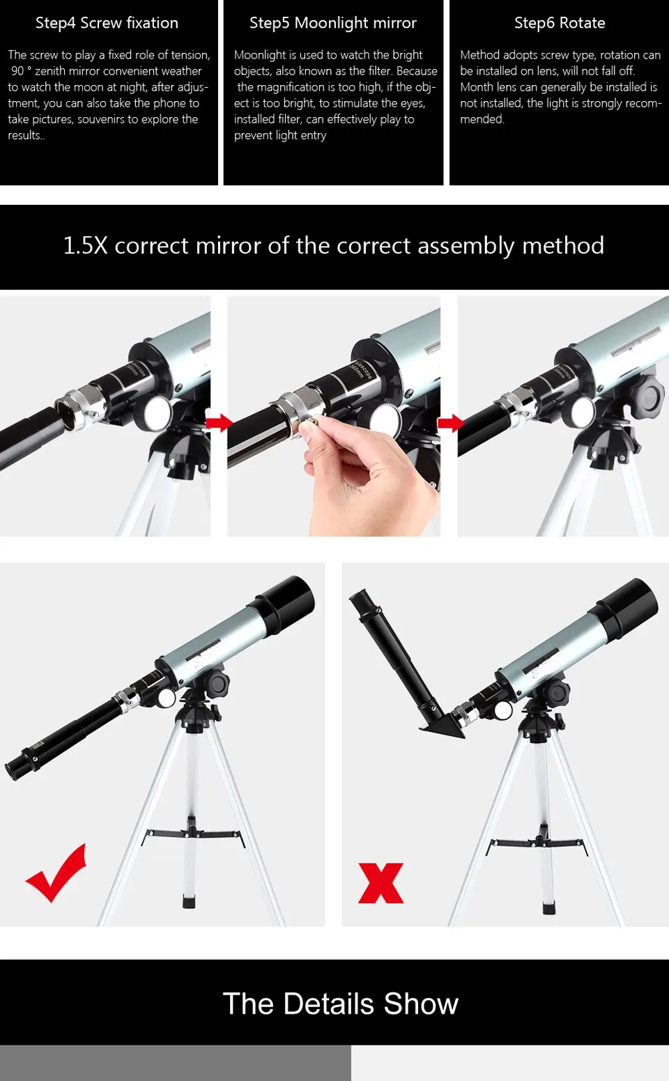 High quality F36050M astronomical telescope, wholesale astronomical telescope,telescope mirror astronomical + tripod