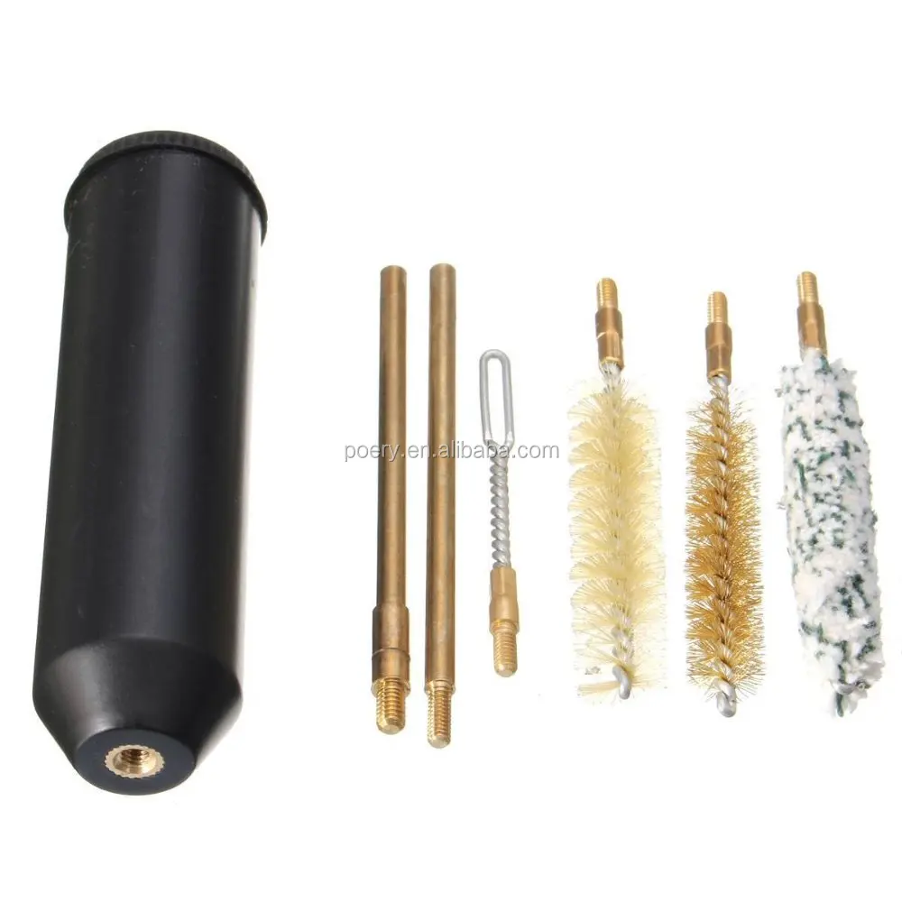 

7Pcs Pocket Size Hand Pistol Gun Rod Cleaning Brush Tools Kit Storage Handle Case, N/a