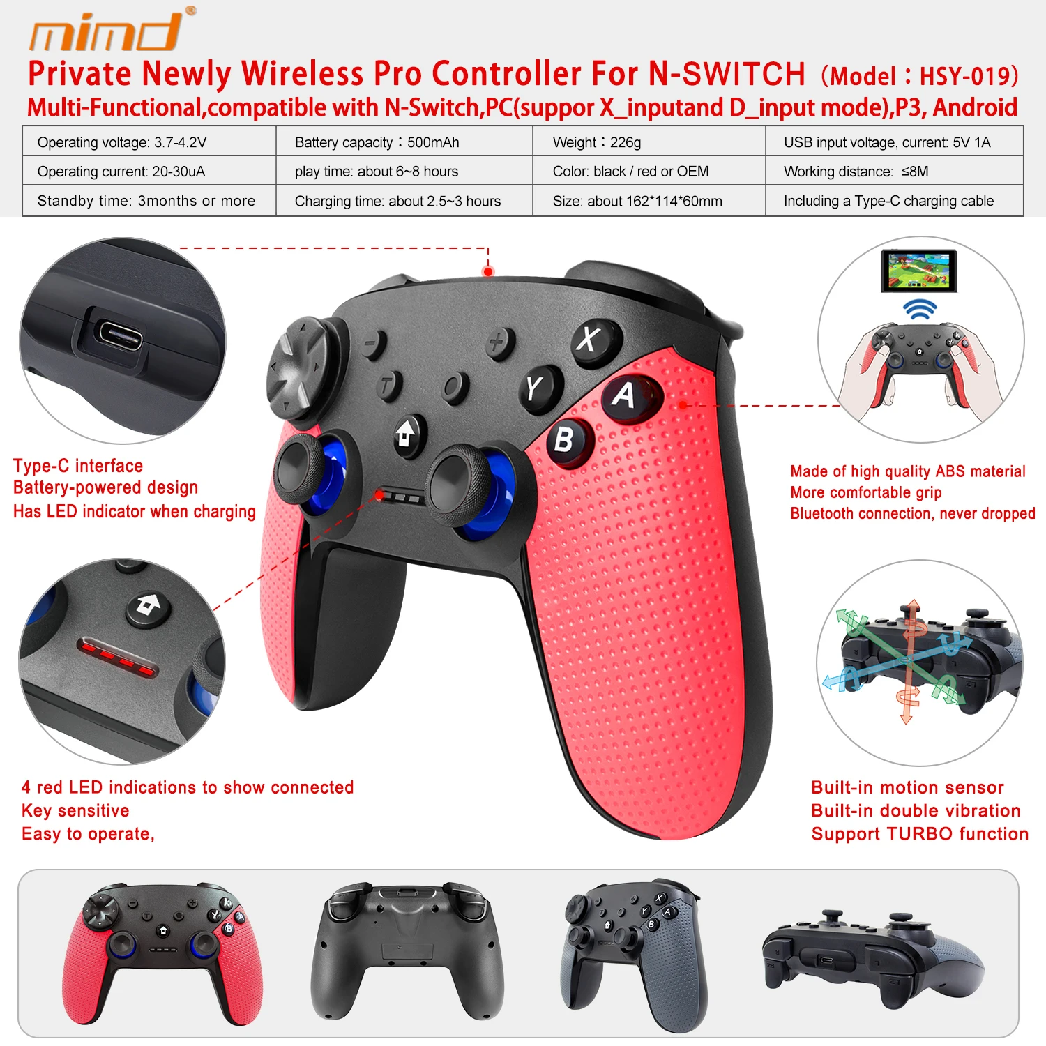 Hot New Blue Tooth Wireless Gamepad Controller Compatible With Nintendo Switch P3 Windows Pc And Android Buy Blue Tooth Wireless Gamepad For Nintendo Switch Blue Tooth Wireless Gamepad Controller Compatible With Nintendo Switch Wireless Controller