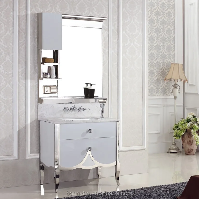 Venta Al Por Mayor De Acero Inoxidable Muebles De Baño Moderno Blanco