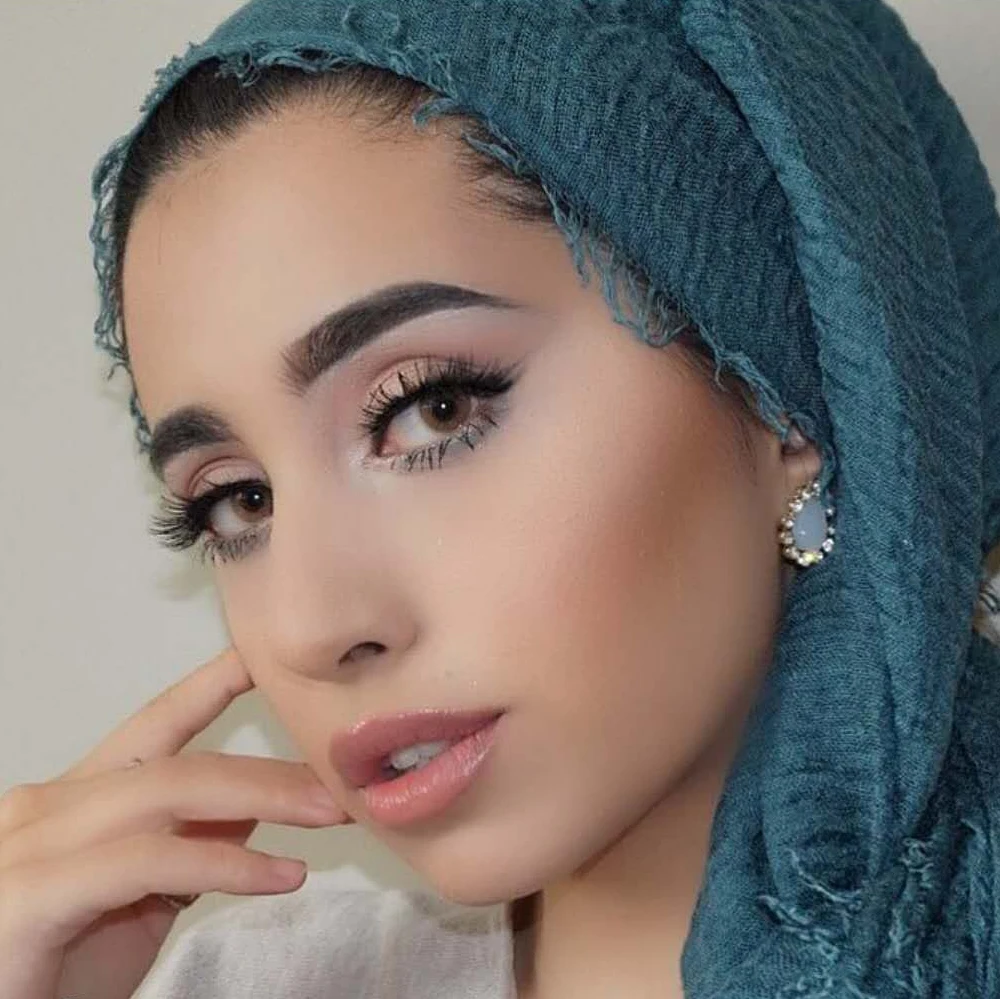 2018 Fashionable crinkle cotton women Muslim hijab scarf and shawls