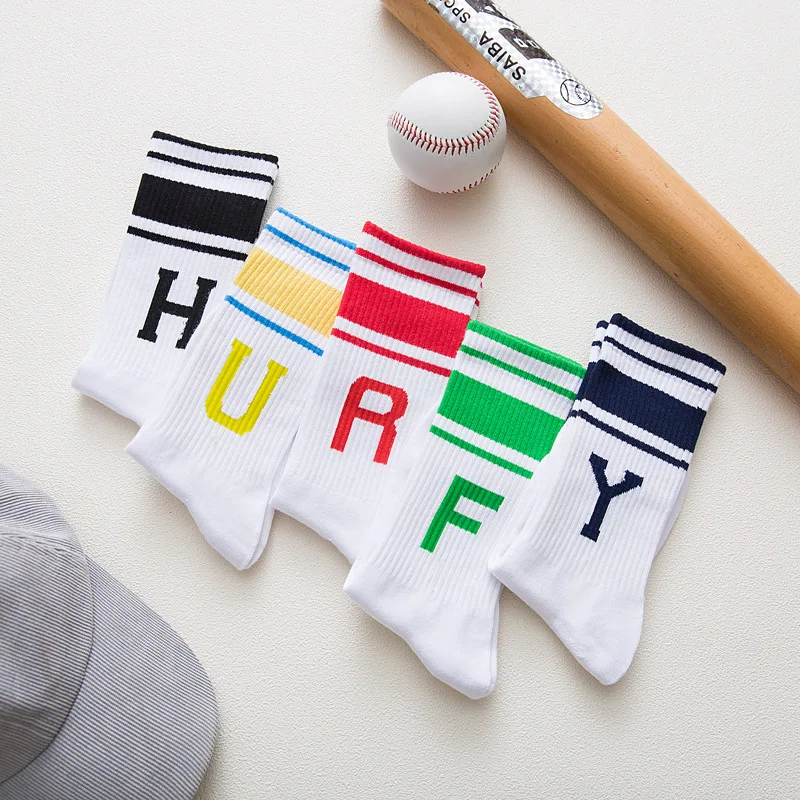 

New English Alphabet Sports Socks Simple Tube Socks Fashion School Socks Women, As shown