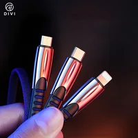 

DIVI 3 in 1 Fast Charging Cable 3A Charger Cord USB Cable Micro Type C Cable for Samsung for iPhone