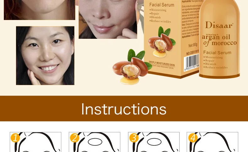 Disaar Skin Care Moisturizing Repair Blemish Anti Wrinkle Morocco Argan Oil Serum