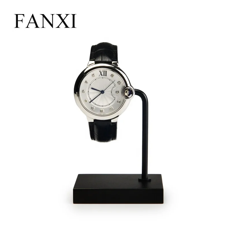 

FANXI Wholesale Watch Display Stand Holder With Transparent C Ring For Bangle Bracelet Jewelry Rose Gold Metal Watch Display, Rose gold/black