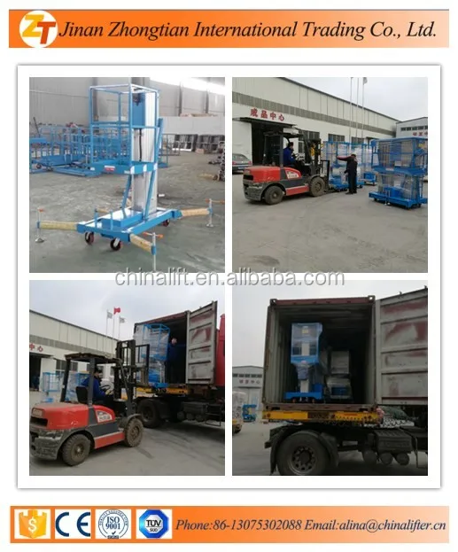 Ce Iso Approve Single One Man Person Lift Two Mast Luxury Aluminum Alloy Lift /home Elevator