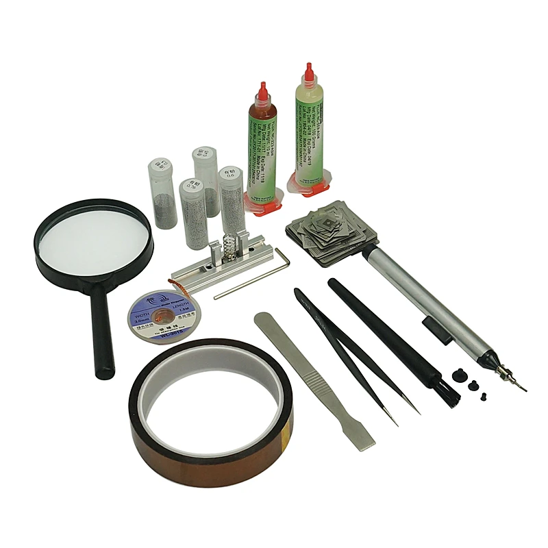 Direct Heated Bga Reballing Kit 47pcs Stencils Solder Ball Reball Station Solder Flux For Game