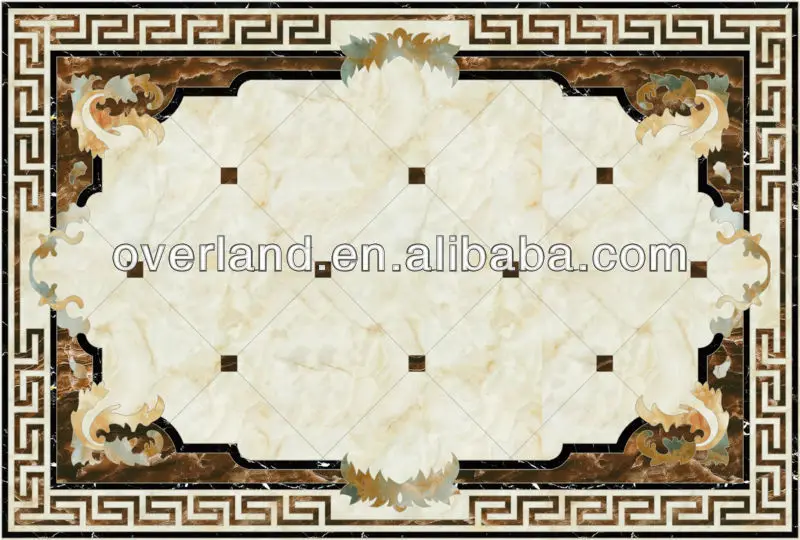 Waterjet marble tiles design floor pattern