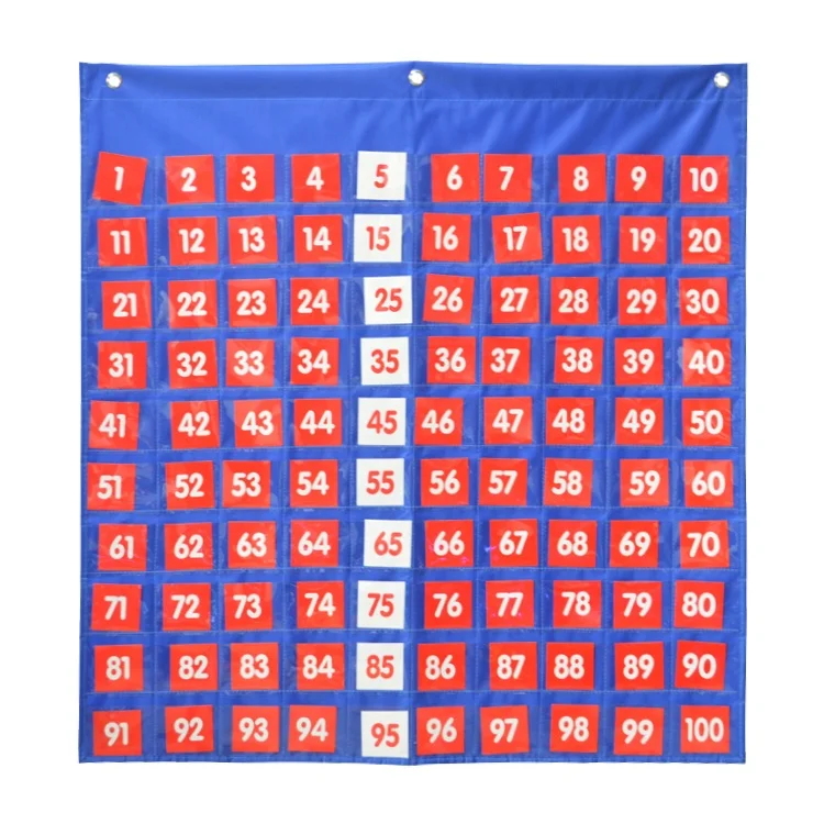 
Hot selling educational Hundred Pocket Chart for kids 