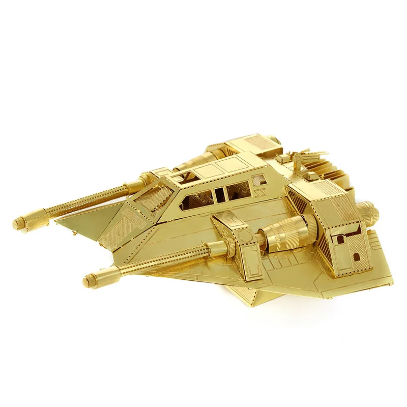 

Educational Toys Gold Snowspeeder Metal Works Diy 3D Laser Cut Models Puzzle Magnetic 3d Jigsaw Puzzles Free Shipping