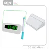ED Digital Alarm Clock LCD Display 4 USB Port Hub Charger Message Memo Board Backlight with Highlighter Blue/green/pink