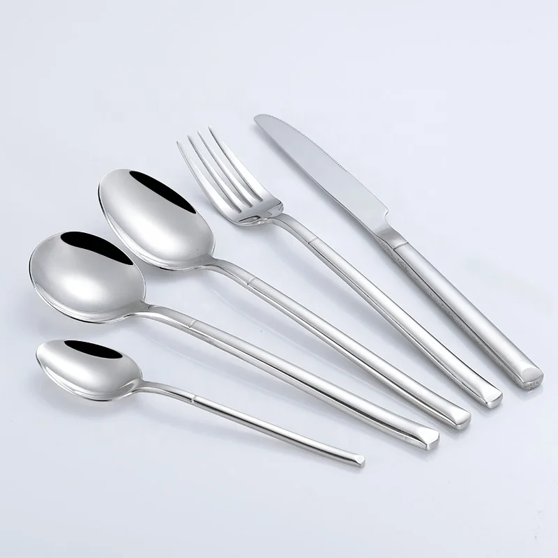 

Portable 18/10 stainless steel cutlery, silver flatware set for restaurant, Primary