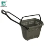 45L PP Plastic Handy Rolling Shopping Laundry Sundry 4 Wheels Trolley Basket Cart