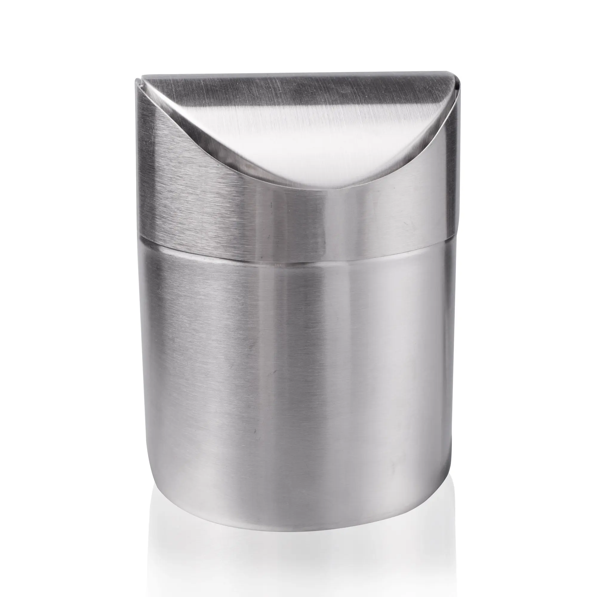 Imeea Mini Countertop Trash Can With Swing Top Sus304 Brushed
