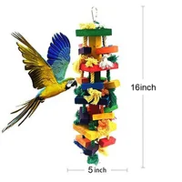 

Knots Block Chewing WOOD Bird Toys for Parrot(Large 16 Inch)