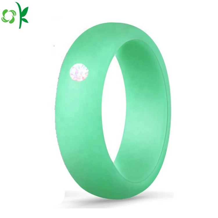 

OKSILICONE 10 Pack Unique Set Diamond Ring Silicone Wedding Bands for Women, 10 color, detail see product description