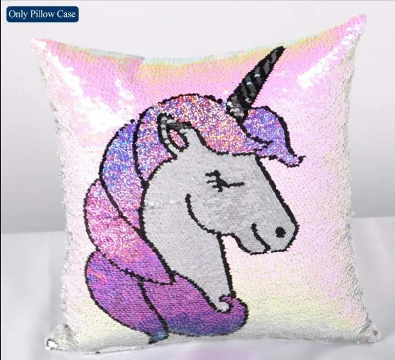 Unicorn Magic Reversible Sequins Pillow Case,Sequin Throw Pillow Covers