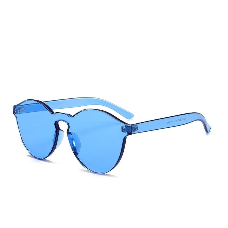 

Fashion Trendy Personality Rimless Ocean Color One Piece Sunglasses Women 2019, Customed color