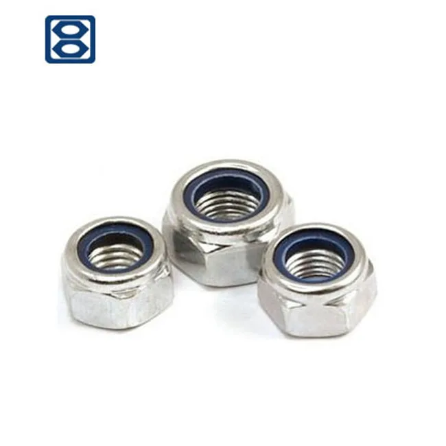 
Hardware fasteners metal carbon steel zinc galvanized nylon insert lock hex cap nylock nylok nut nuts DIN982 985 
