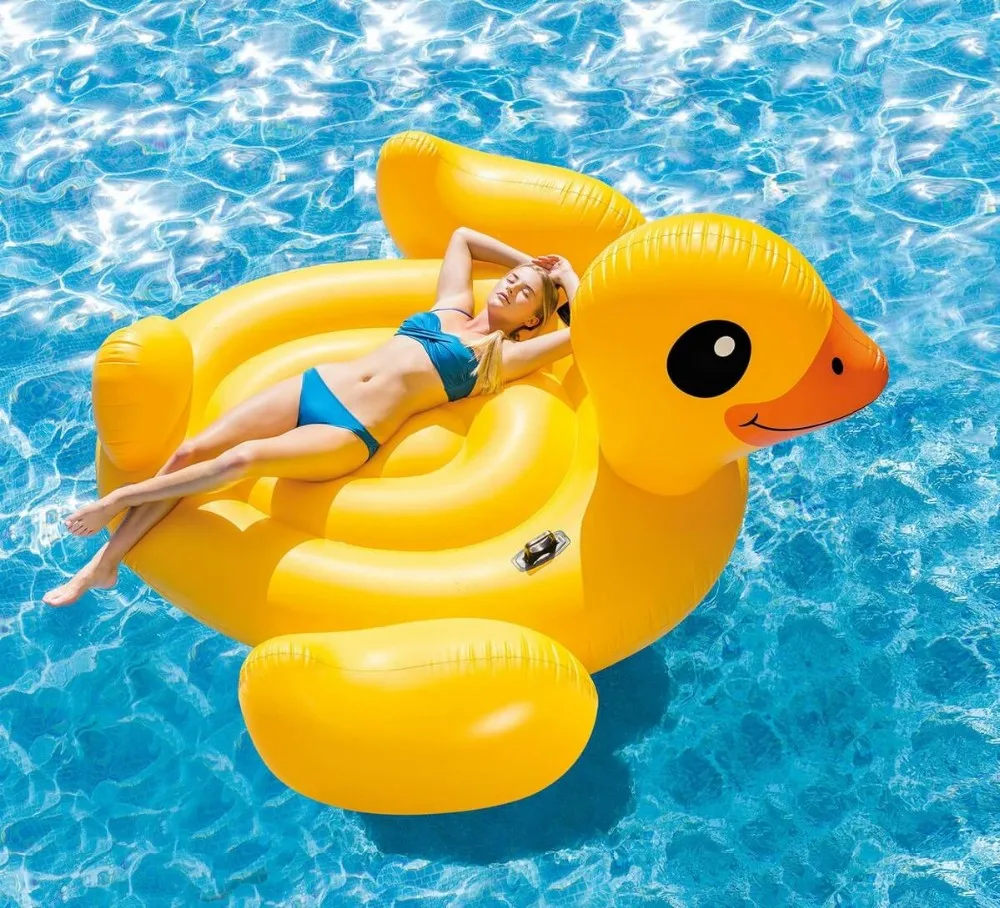 Intex 56286 Mega Pato Amarillo Isla Inflable Pato Piscina Flotador 2,21 M * 2,21 M * 1,22 M