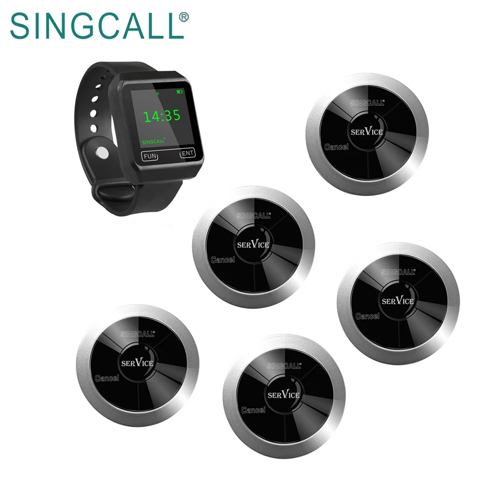 SINGCALL new waterproof watch pager wireless restaurant waiter call system