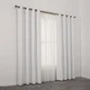 Hot sale flocked light gray 3 pass blackout home decoration curtain china