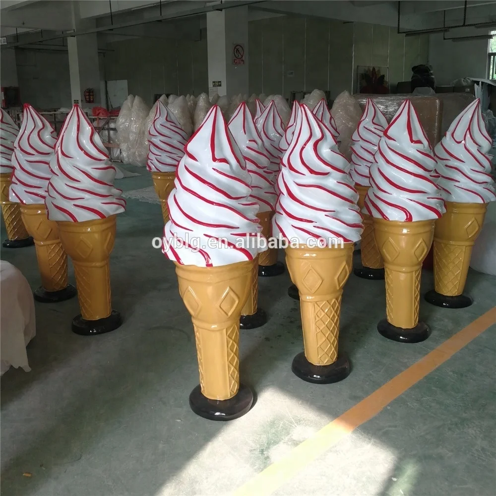 Large Size Ice Cream Decoration Shop Furniture Fiberglass Ice