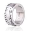 Unisex Personality Design Stainless Steel Time Month Letter Ring