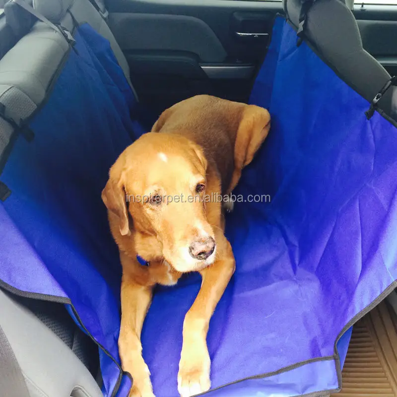 

600D Polyester Waterproof Pet Dog Car Seat Cover, Blue and beige