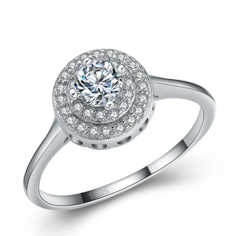 

Diamond Jewelry Zircon & 925 Sterling Silver Bridal Ring, White