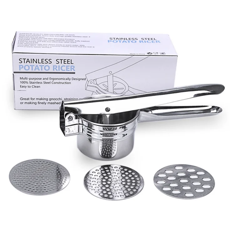 

2023 Fruit Vegetable Tools Garlic Crusher Custom Potato Ricer Masher Press Stainless Steel Garlic Press