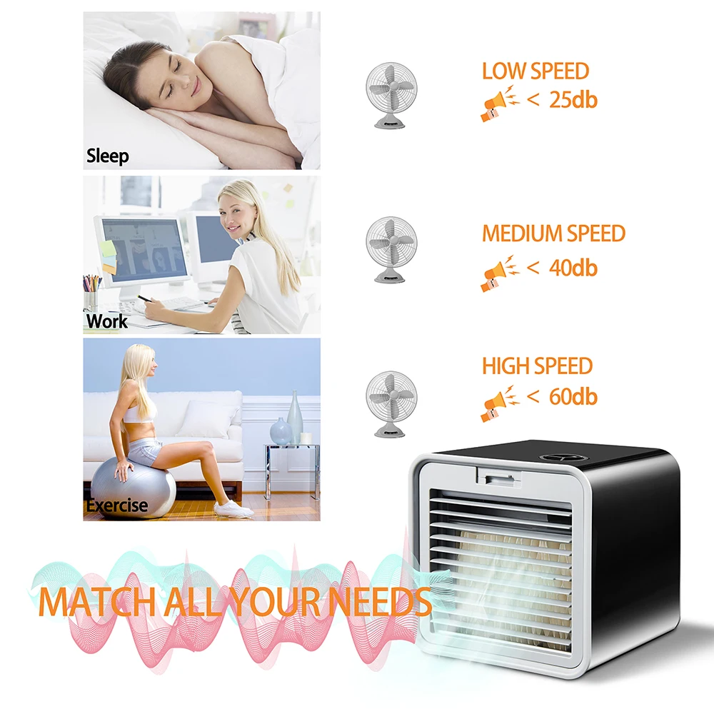 Ac Portable Air Conditioning Mini Air Cooler Fan Adding Water Mini Air