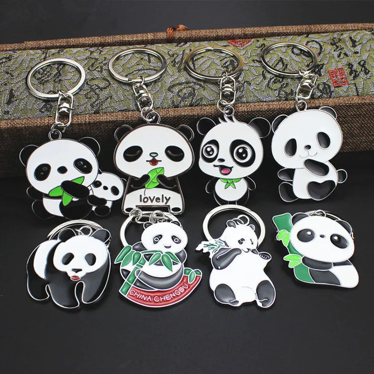 

Wholesale Hot Sale Popular Keychain Cute Panda Keychain Animals Pendant Key Chain Custom Logo Key Chains for Girls, Picture shows