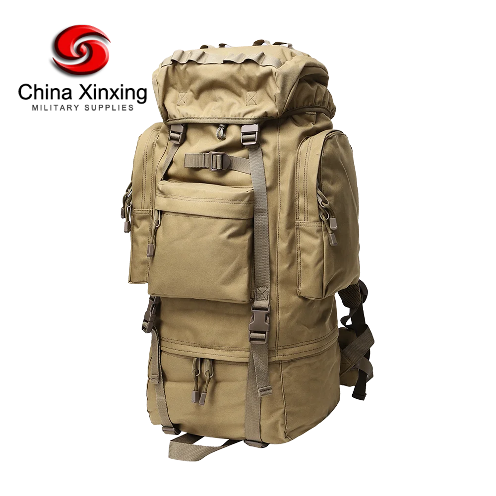 

Custom 600D Polyester Multifunctional Military Tactical Big Capacity Backpack for Hunting Camping, Khaki