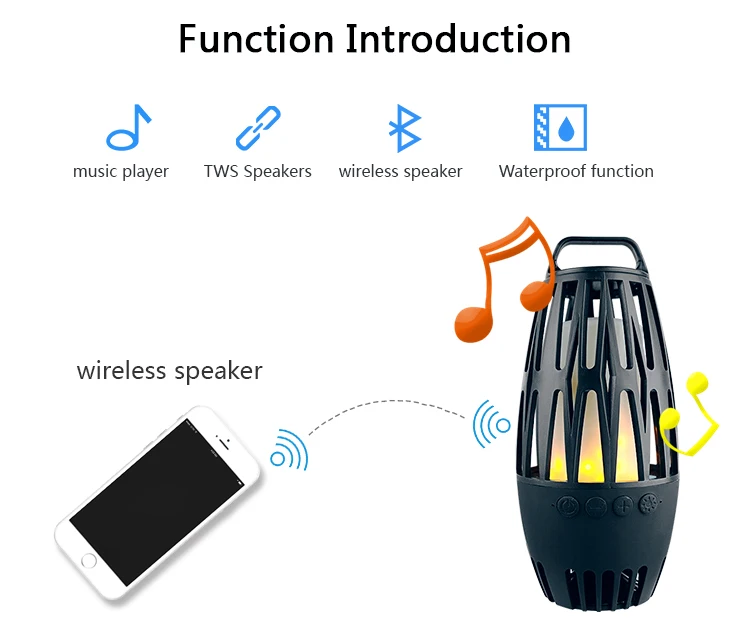 mini wireless speaker with led camping lantern for outdoor activities - ANKUX Tech Co., Ltd