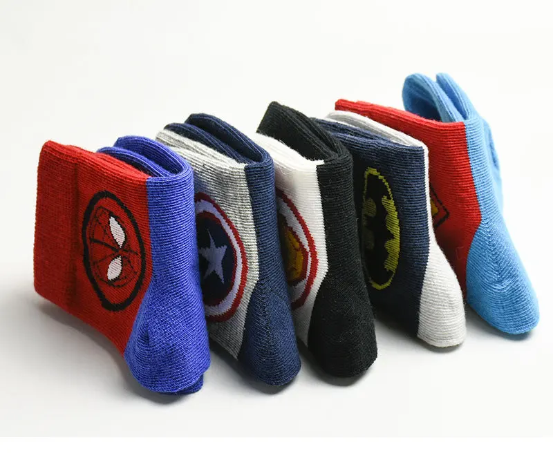 
Up-grade marvel hero socks bulk soft touch silicone rubber cotton baby socks 