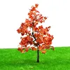 Scale Galvanized iron wire pink leaves maple tree/ red leaves maple tree, for HO train layout /for decoration
