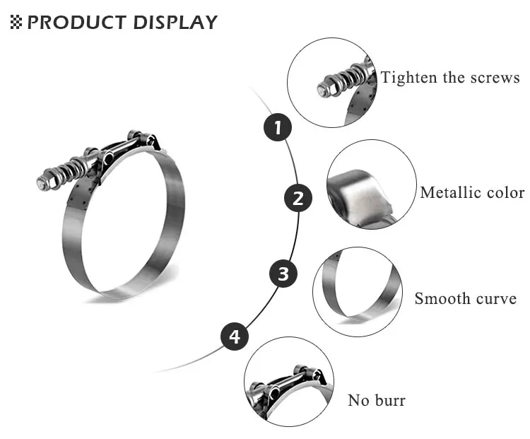 Heavy Duty T Bolt Spring High Quality Loaded Hose Clamp Stainless Steel Hose Clamp