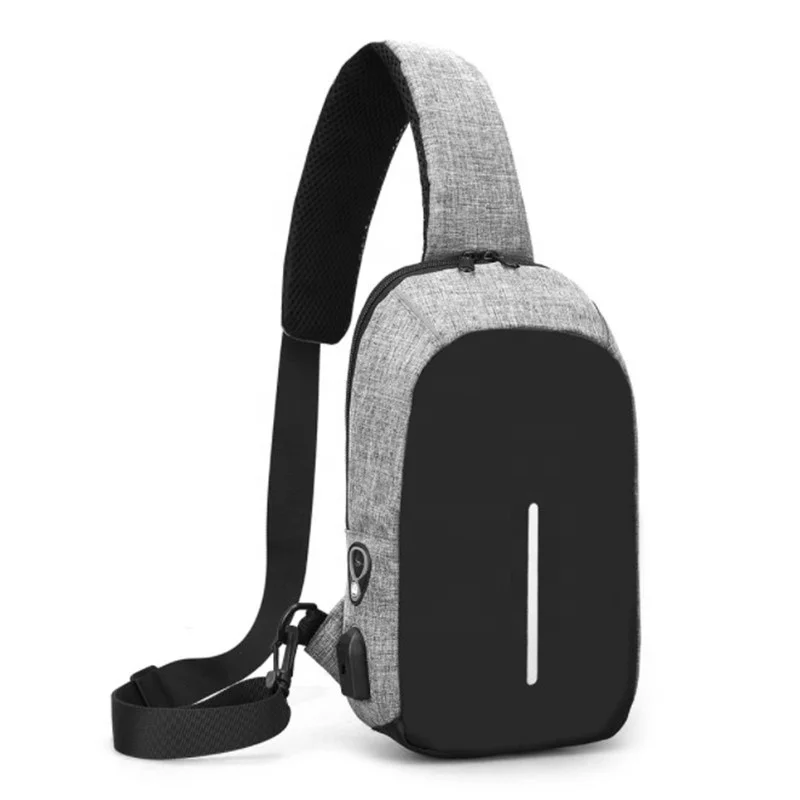 

USB Port & Earphone Port Chest Pack Waterproof Satchel Fashionable Travel Bag