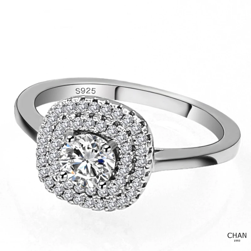 

2018 Wholesale Luxurious Platinum Plating 2 Carat Diamond Engagement Ring For Women Wedding Jewelry, Gold/rose gold/white platinum