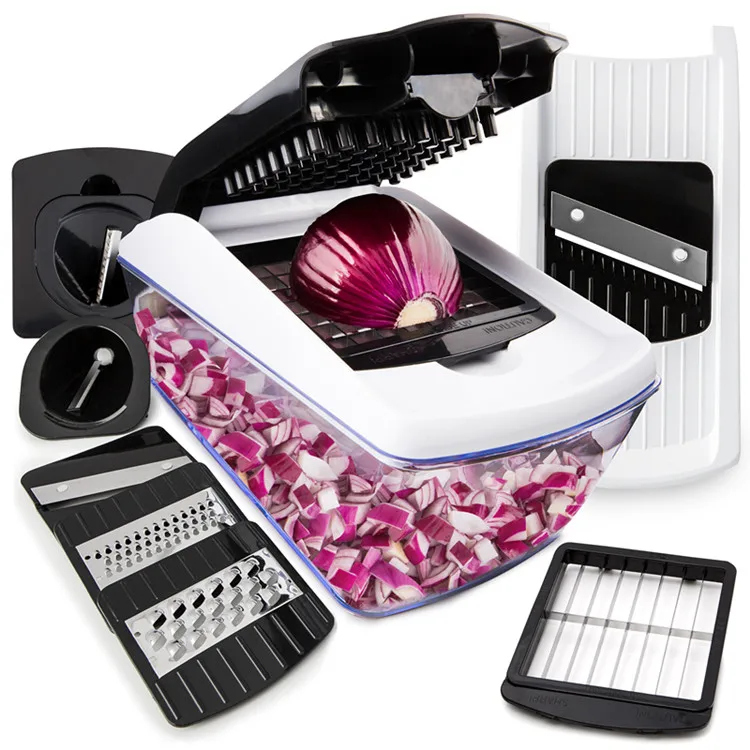 hand press multi-function vegetable slicer cutter and chopper