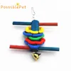 popular colorful balancing bird toy wooden ring set acrylic pet toy