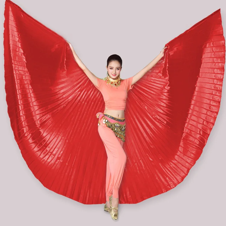 

Top Women Belly Dance Isis Wings Oriental Dance Accessories Egypt India Dance Isis Wings Performance Practice Wing WITH Sticks, 11 colors