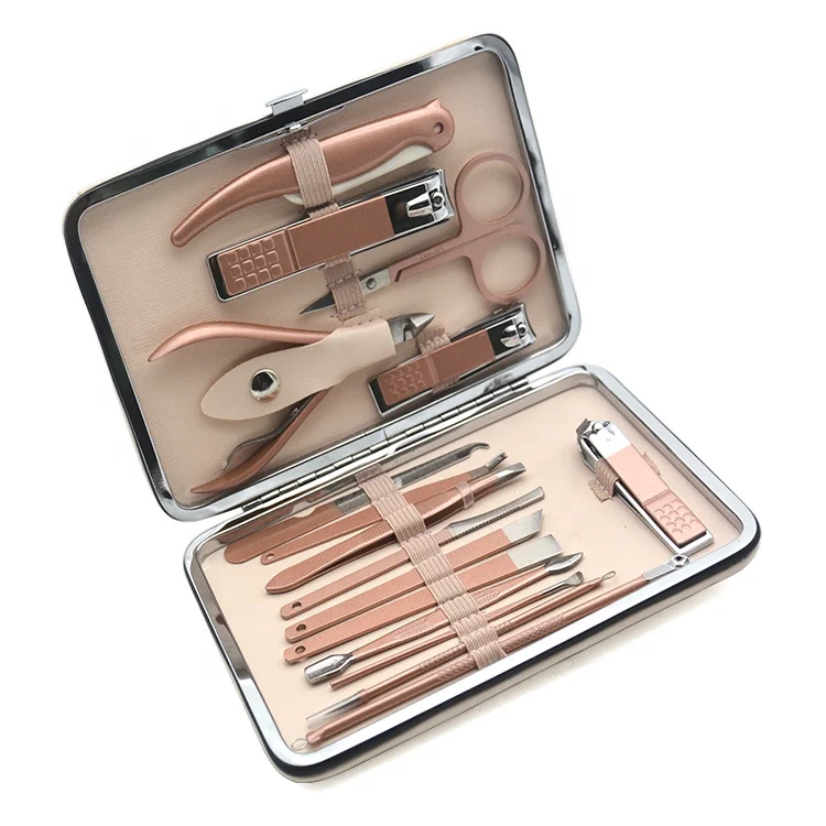 

High quality 16 PCS Professional pedicure tools stainless steel nail manicure set, Customized color