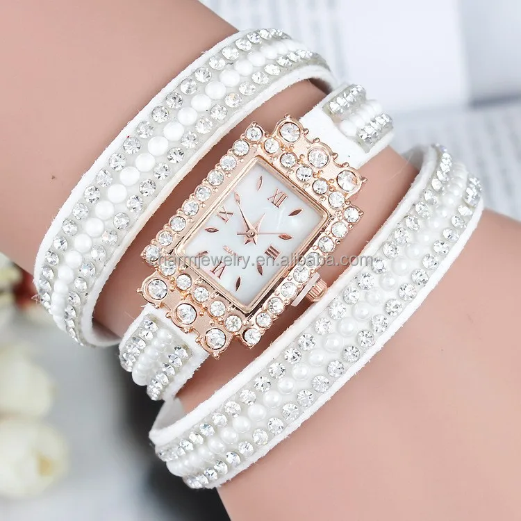 

2016 new Korean square Roman numeral dial diamond bracelet Korean velvet diamond ladies quartz watches BWL015, N/a