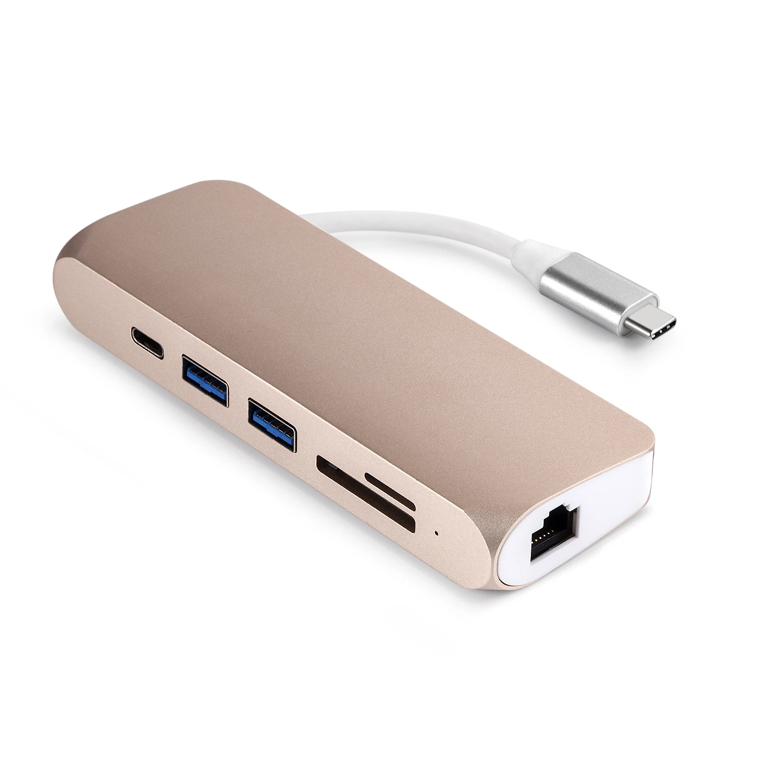 6in1 Usbc Adapter Docking Hub,Type C Thunderbolt 3 To 4k Uhd Hdmi