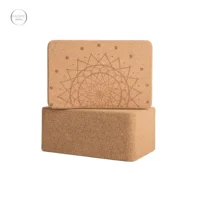

private label fitness training wood custom printing cheap gym hard comfortable natur standard size cork yoga block high densiti